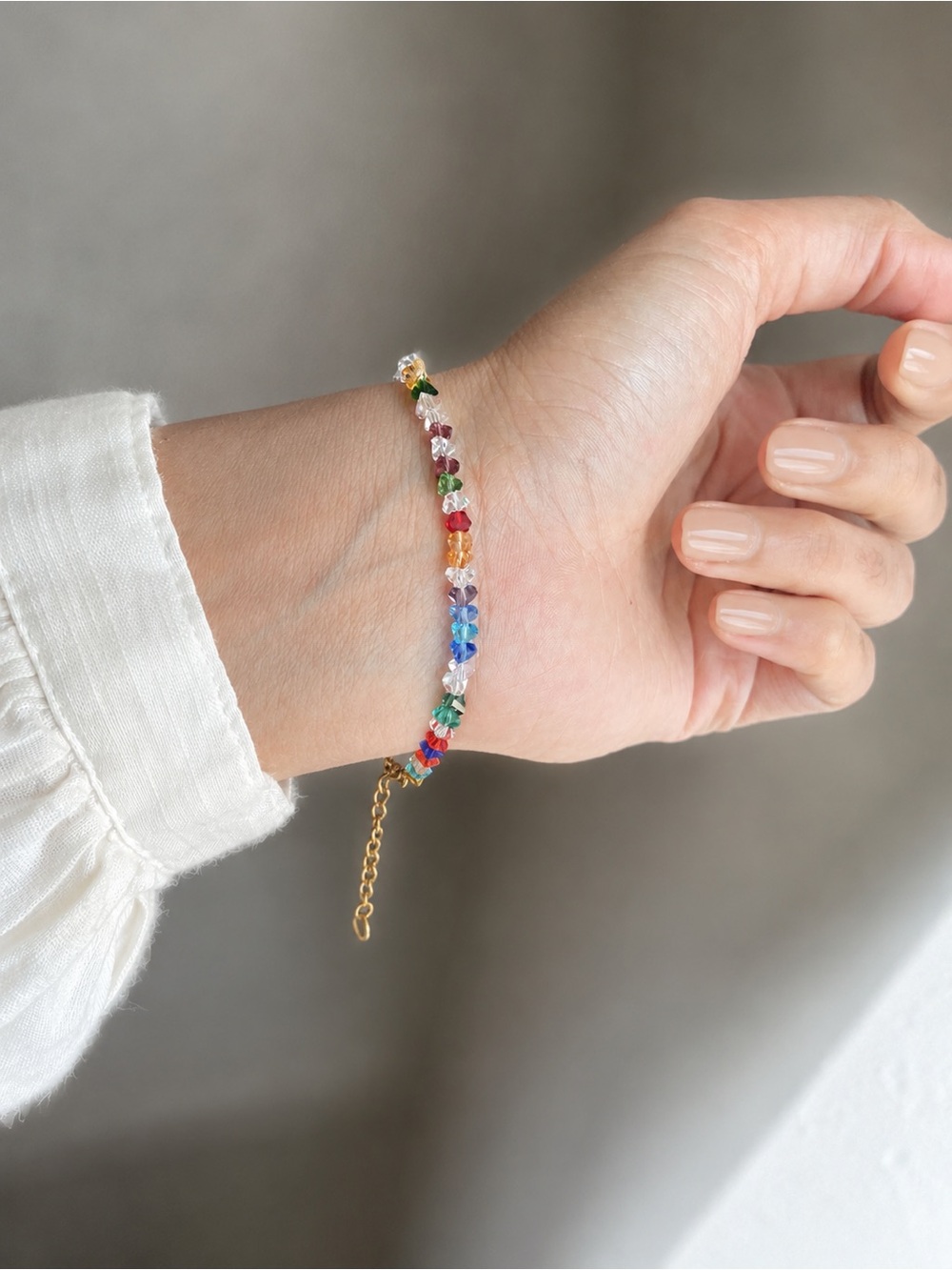 18K Gold Plated Colorful Triangle Crystal Bracelet | Stainless Steel